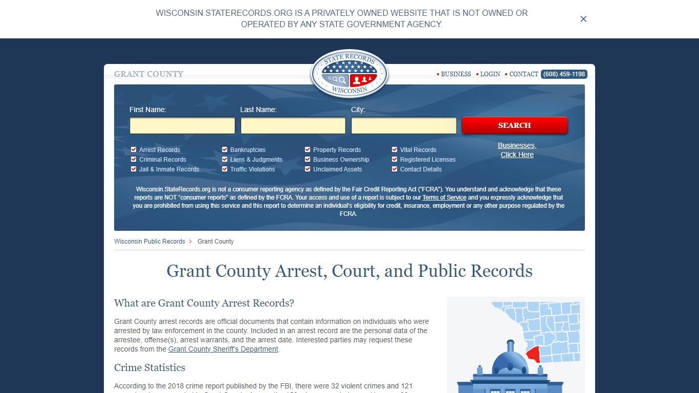 Grant County Arrest, Court, and Public Records
