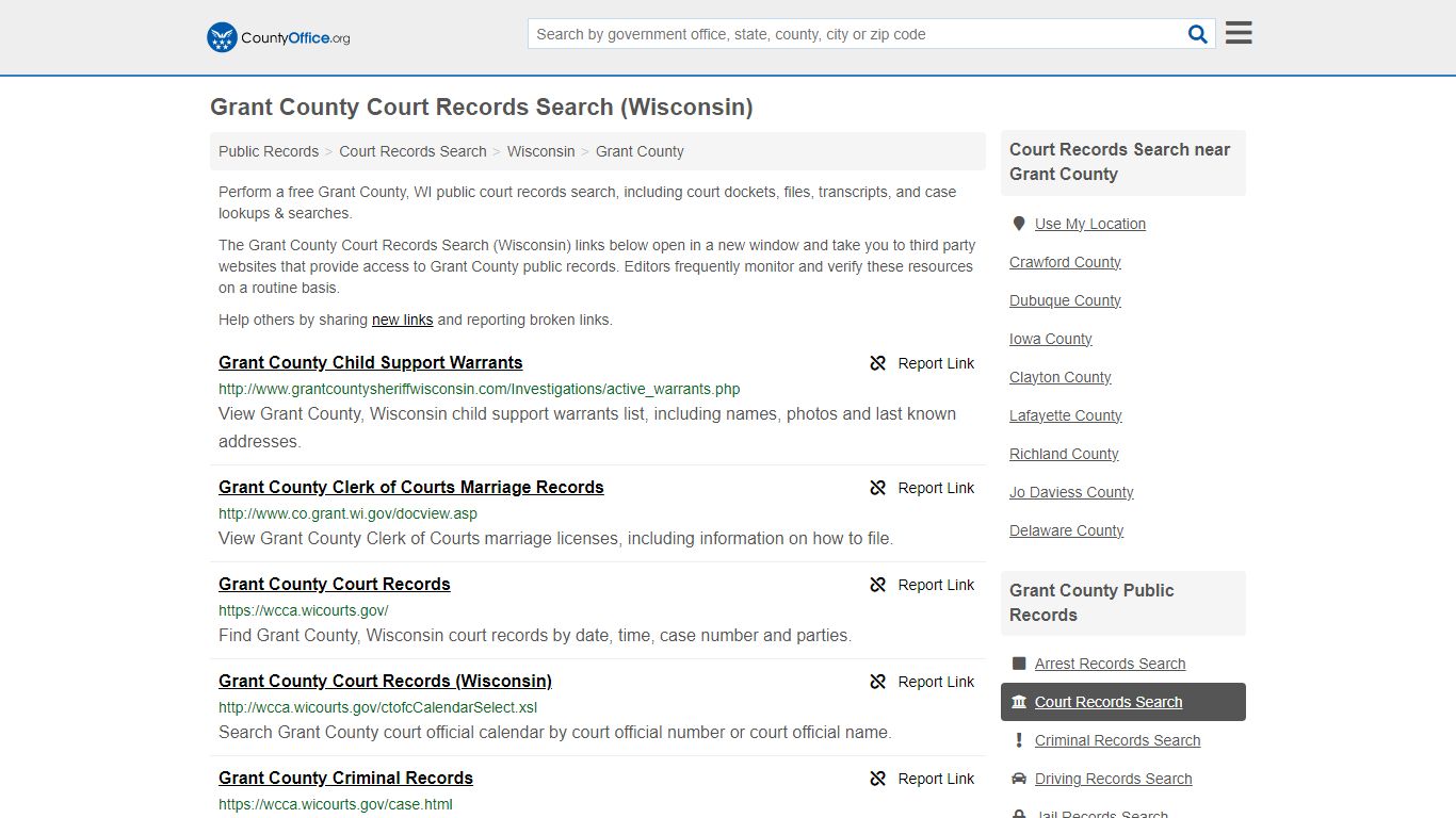 Grant County Court Records Search (Wisconsin) - County Office