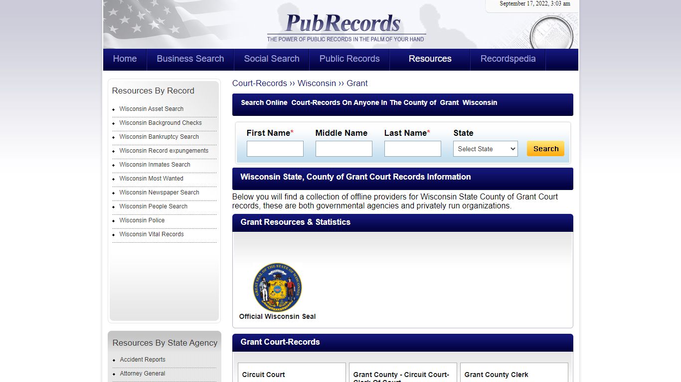 Grant County, Wisconsin Court Records - Pubrecords.com